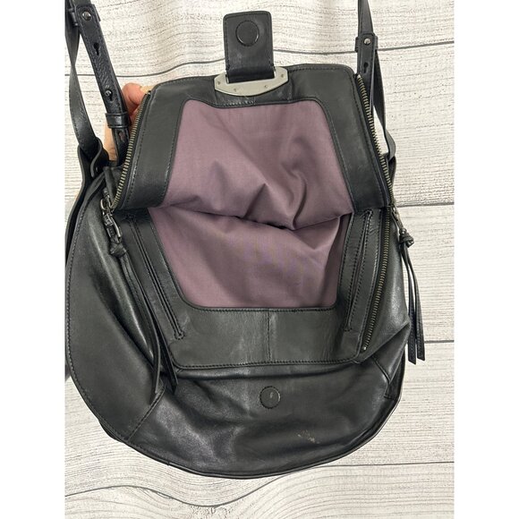 Kooba Black Leather Shoulder Bag With Adjustable Strap & Magnetic Closure - Picture 3 of 11